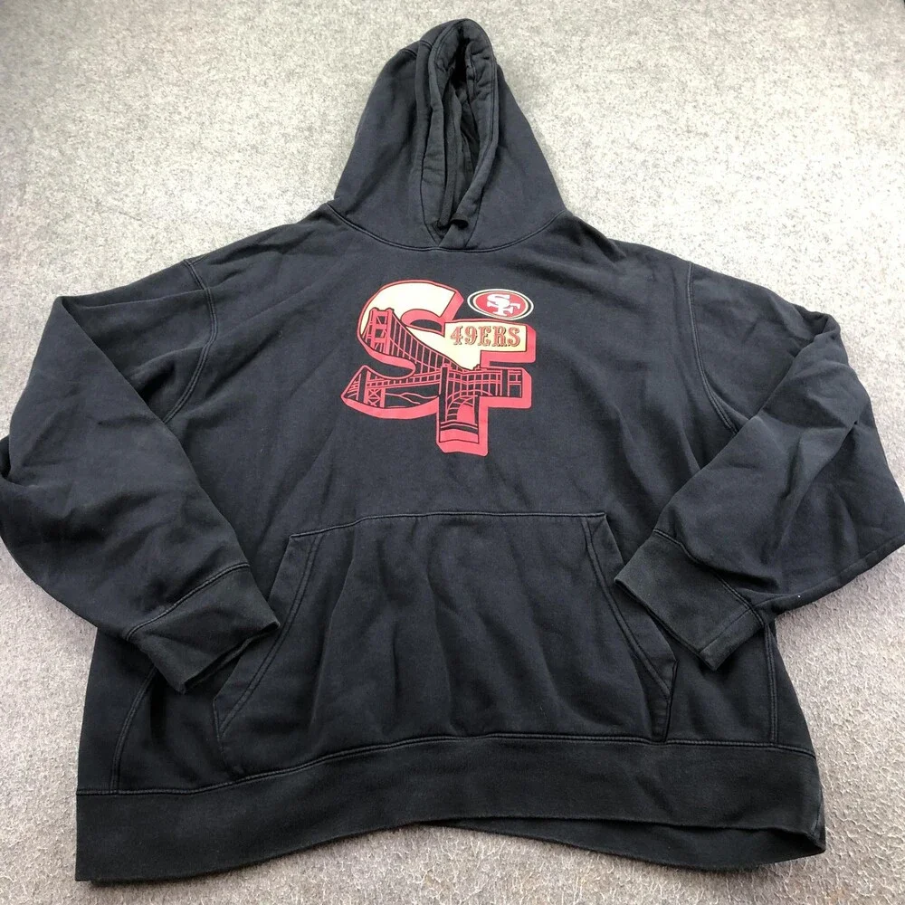 San Francisco 49ers Hoodie Mens 2XL Black NFL Football Nike Pullover Sweatshirt